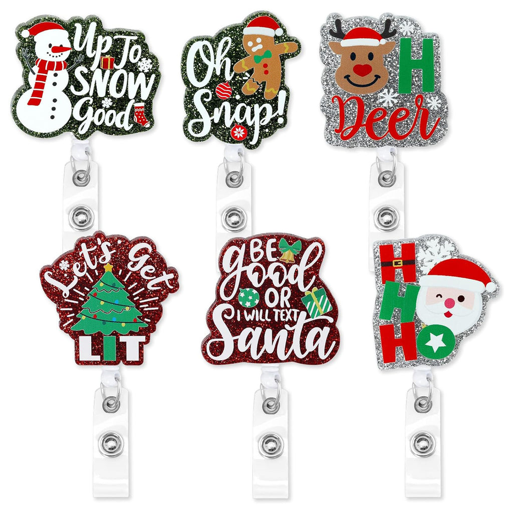 Acrylic Santa Claus Christmas Tree Christmas Deer Snowman Christmas Socks Snowflake Christmas Hat Christmas Card Christmas Strap Gloves Christmas Gifts Christmas Bow Tie Christmas Bells Badge Reel