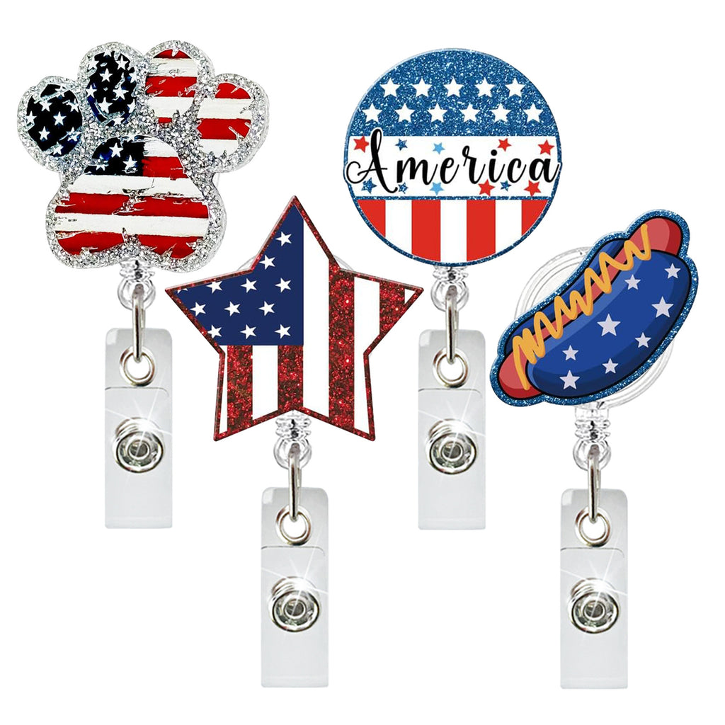 Acrylic Independence Day Badge Reel