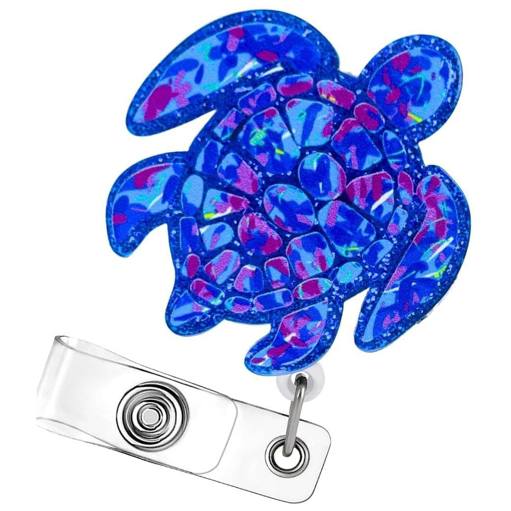 Turtle Badge Reel Sea Turtle Hawaiian Name Badge Holder Reel ID Clip Retractable; Cute Animal Pediatric Decorative for Nurse Nurses Office Worker Teacher School Student