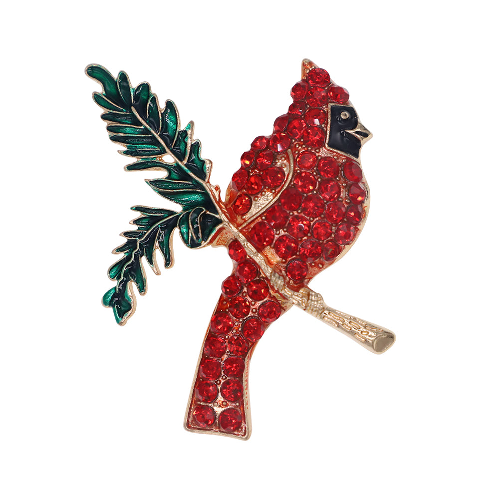 New Year Christmas Festival Queue Medium Size Fashion Retro Classic Cardinal Brooch