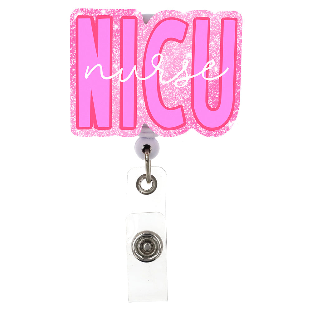 Acrylic Badge Reel Retractable ID Badge Reel, Name Card Holder, ID Badge Reel for Nurse