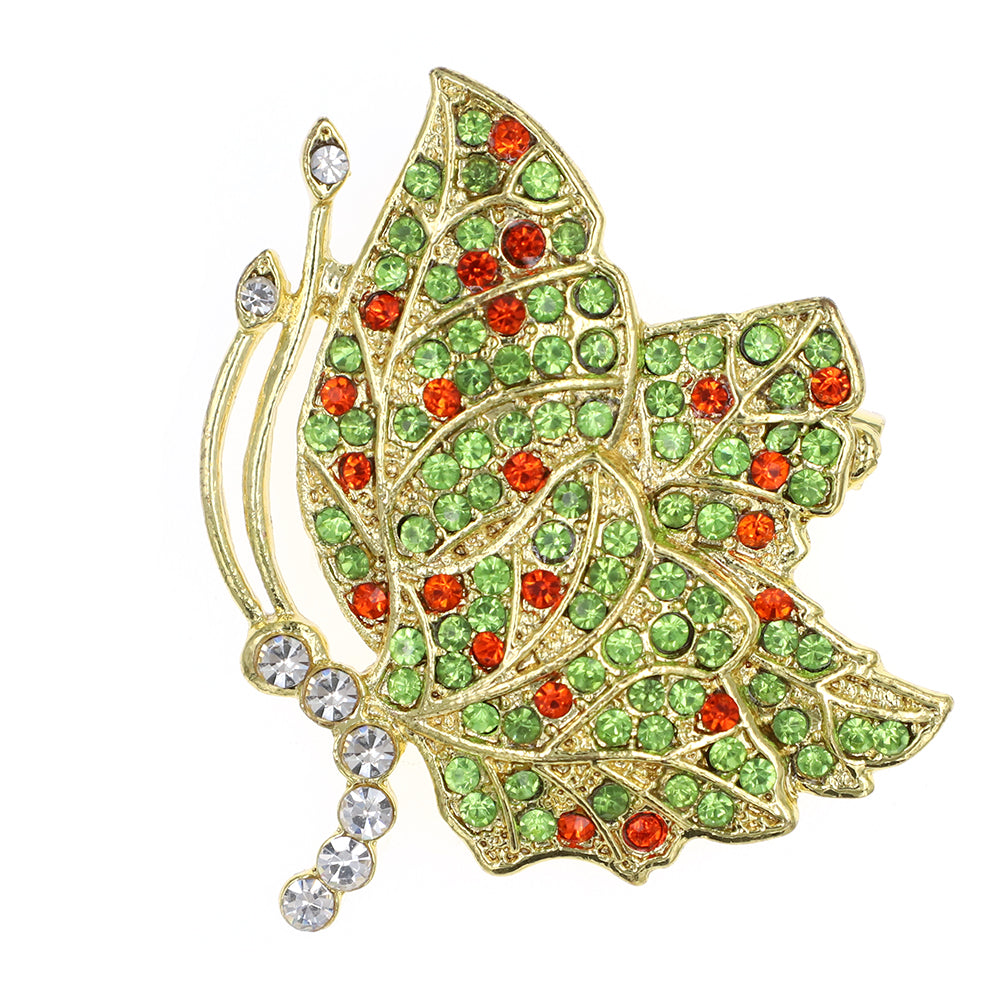 Rhinestone Butterfly Brooch