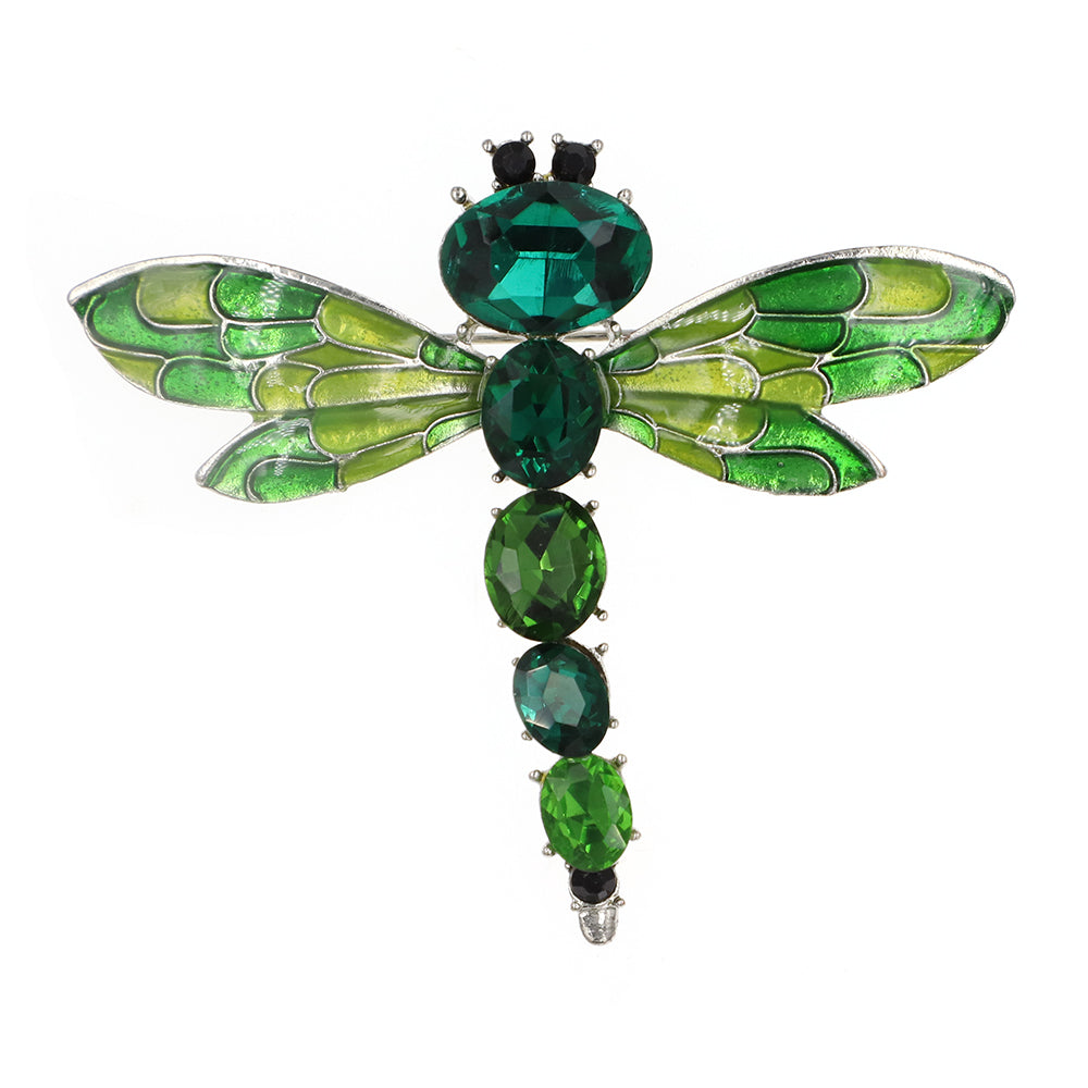 Rhinestone Dragonfly Brooch