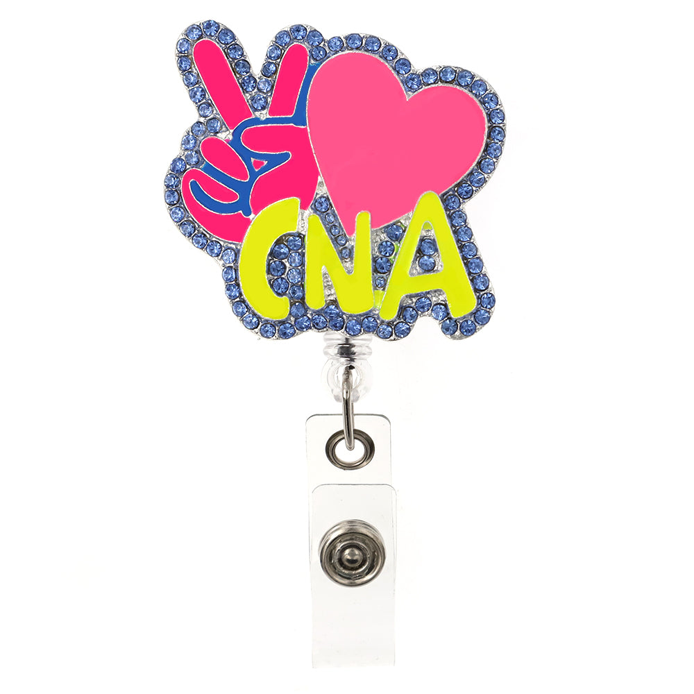 CNA Enjoy Life Happy Life Retractable ID Badge Reel, Name Card Holder, ID Badge Reel for Nurse