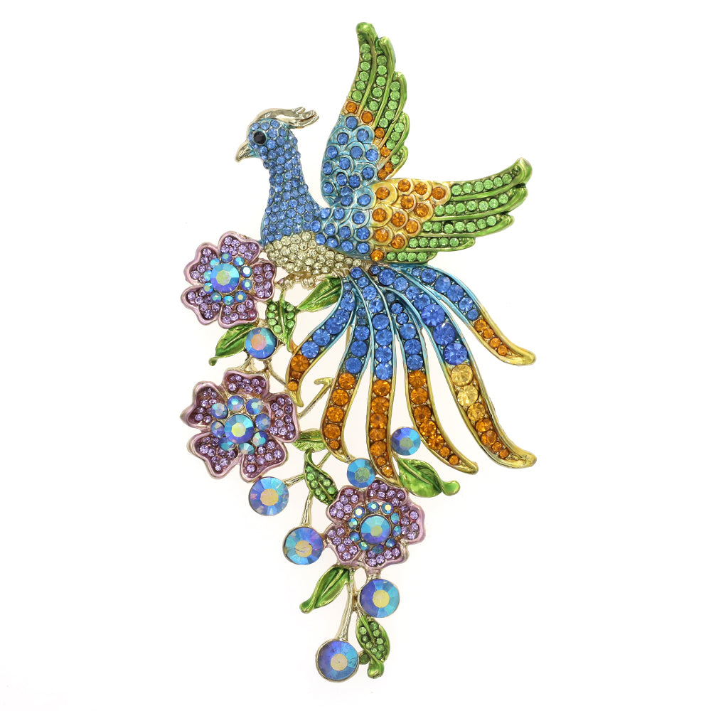 Colorful Classic Phoenix Flying High Brooch