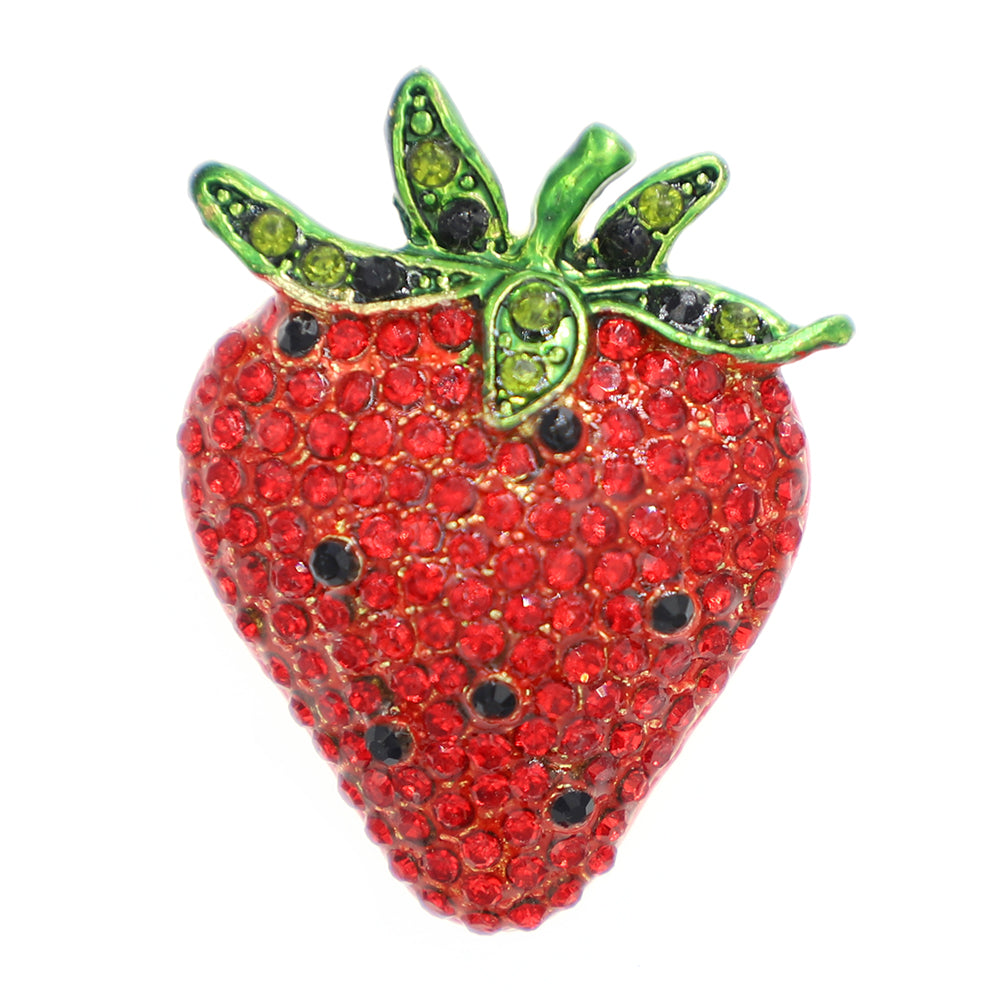 Fresh Bright Red Strawberry Brooch