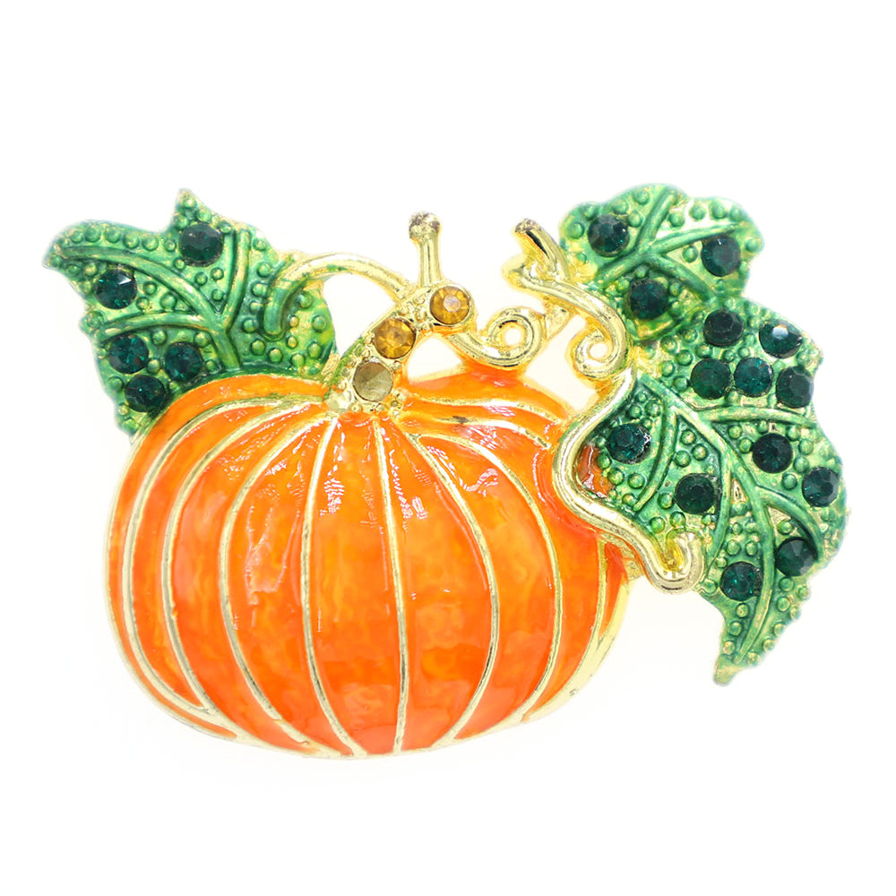 Fashion Rhinestone Easter Pumpkin Brooch