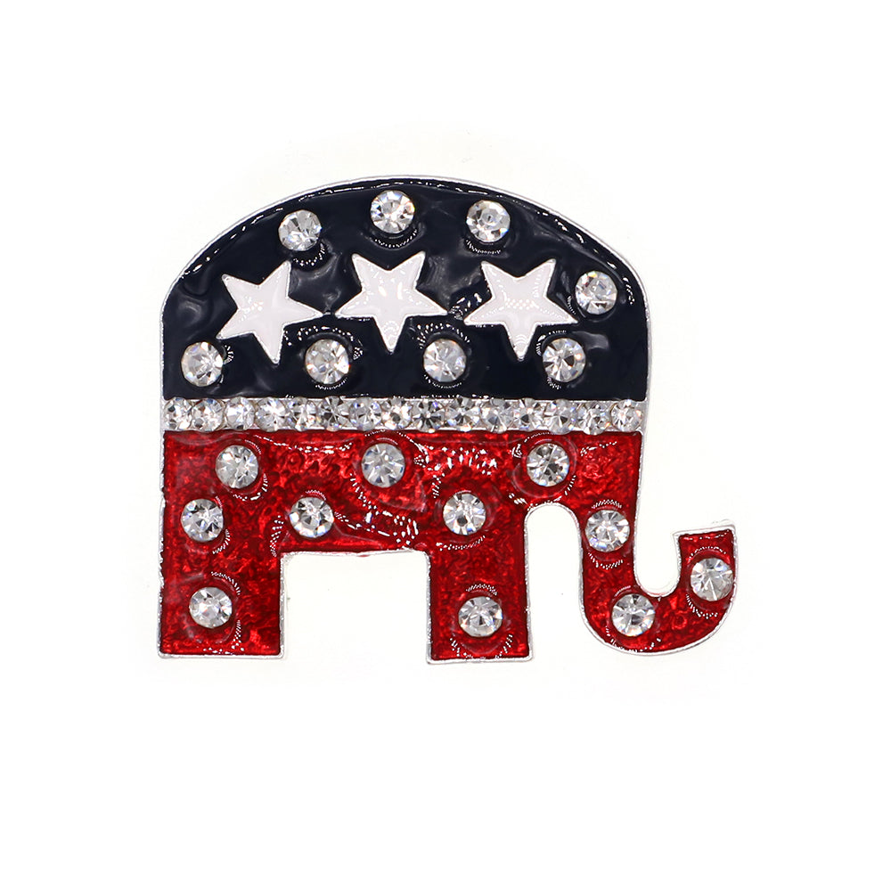 Fashion Rhinestone American Independence Day Brooch