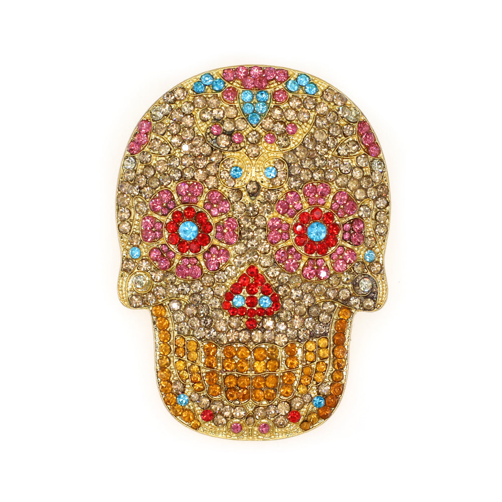 Fashion Rhinestone Skull Brooch