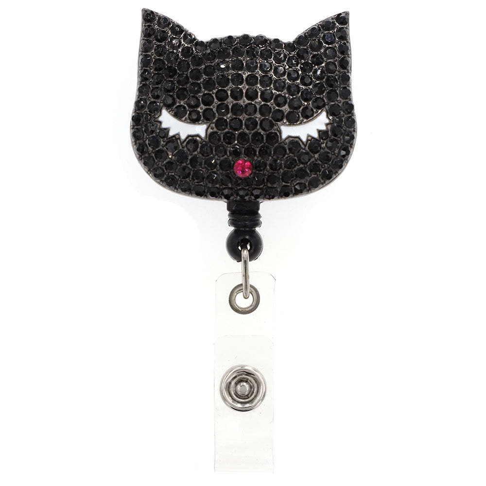 Rhinestone Cat Badge Reel