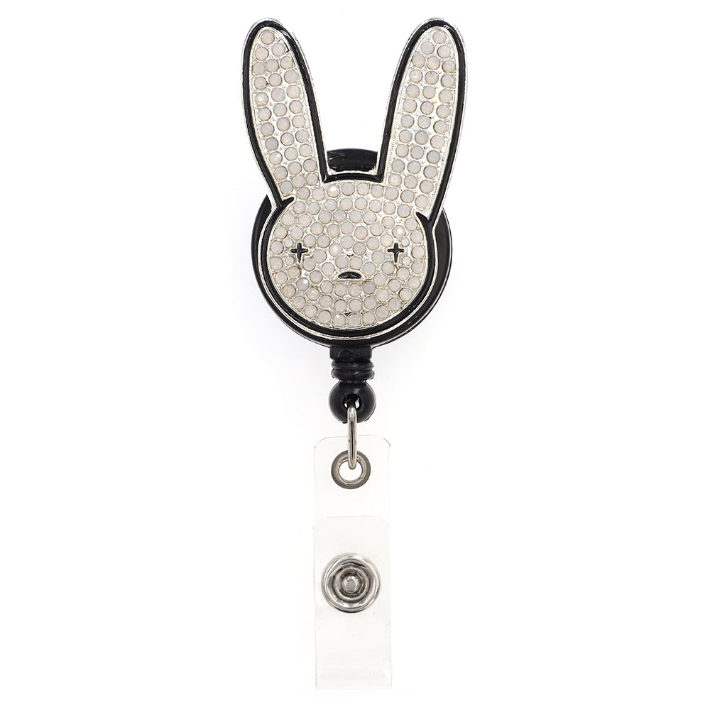 Easter Rhinestone Rabbit Badge Reel