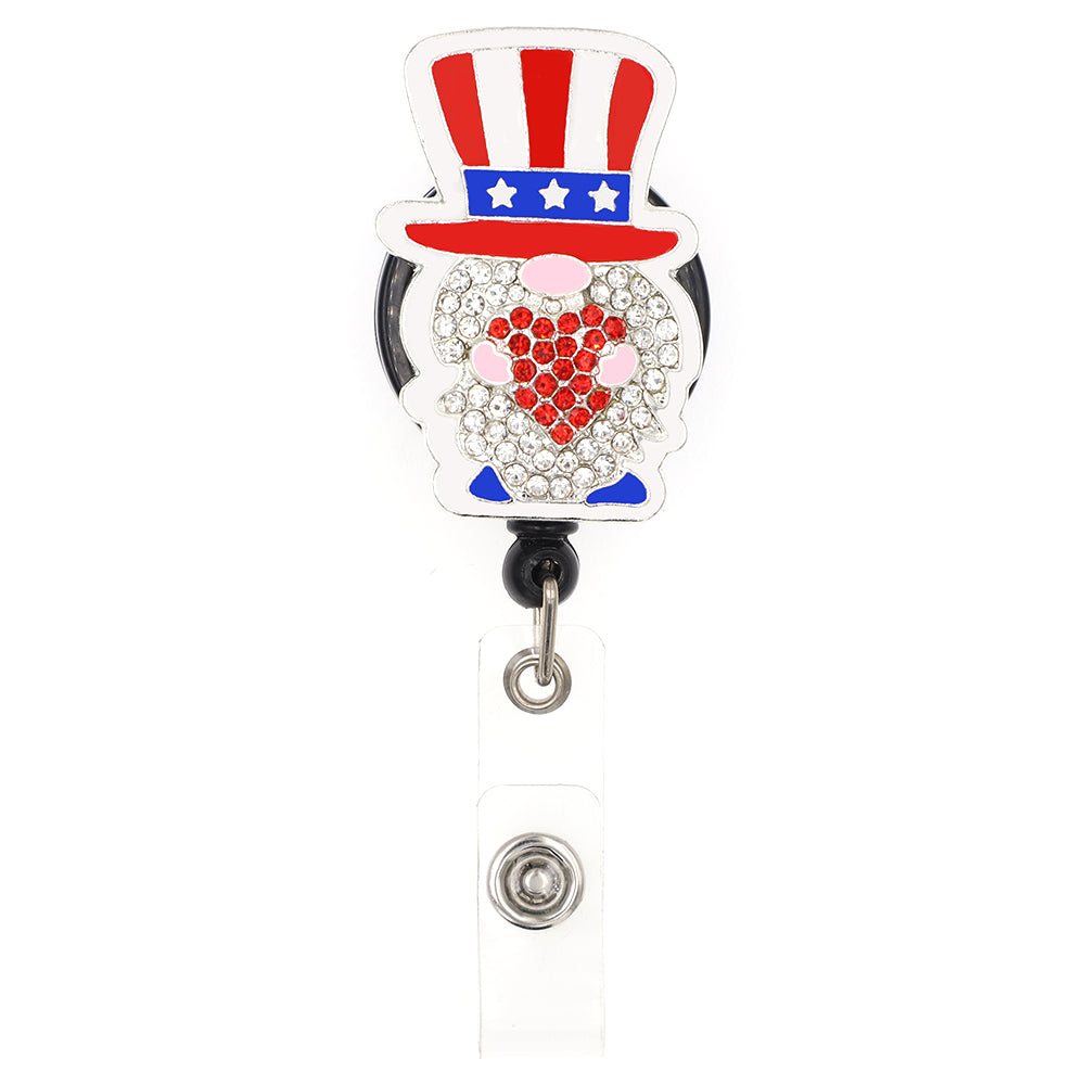 Rhinestone Independence Day Badge Reel