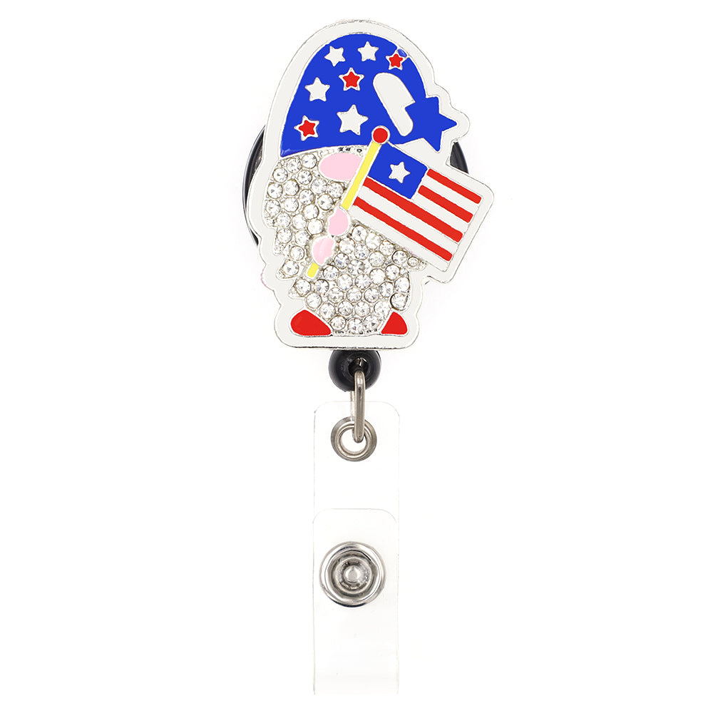 Rhinestone Independence Day Badge Reel