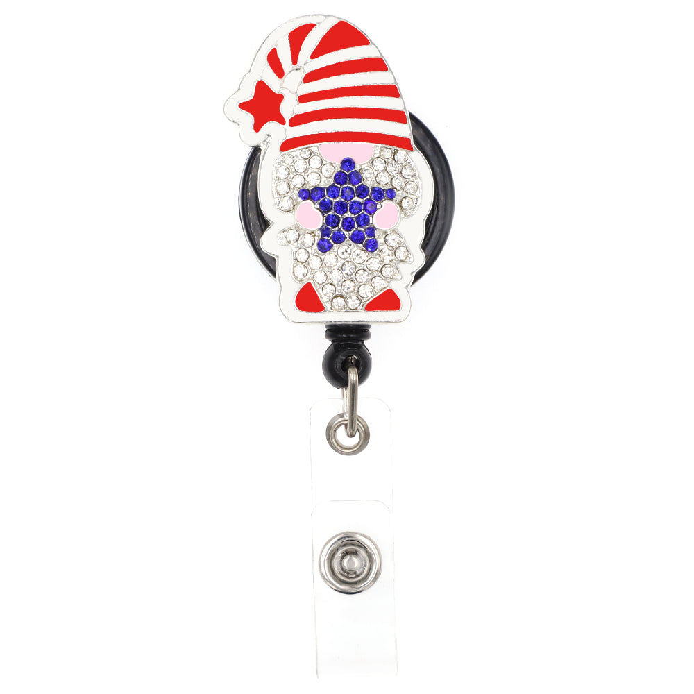 Rhinestone Independence Day Badge Reel