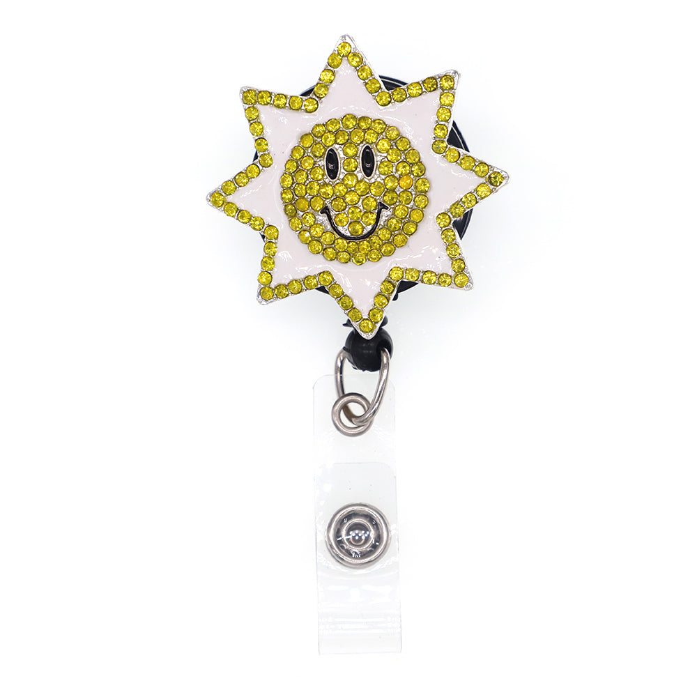 Smiley Sunflower Badge Reel