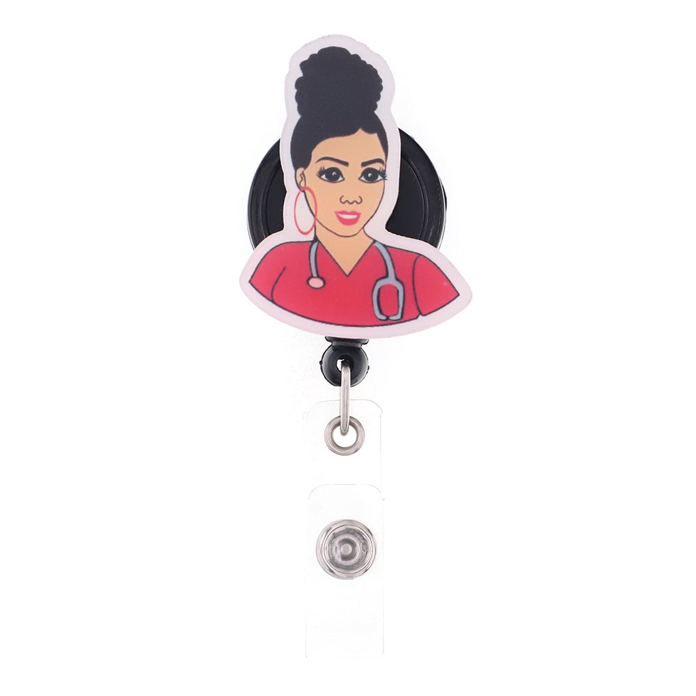 Black Nurse Retractable Badge Holder ID Name Card Holder for Nurse